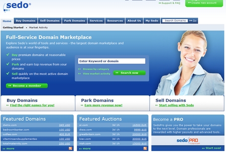 sedo.com website redesign sedo.com website redesign