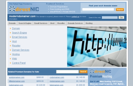 moderdomainer.com parking page
